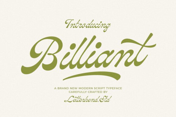 Billiant: A Modern Script Typeface for Polished Digital Branding