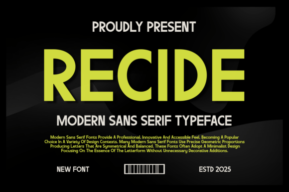 Recide: A Modern Sans Serif Typeface for Thoughtful Publishing